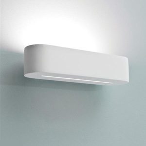 Applique in gesso lampada a parete moderno attacco E14 1 fessura Up Down Art.100