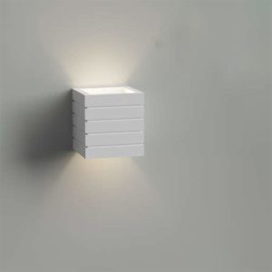 Applique in gesso lampada a parete moderno attacco g9 cubo rigato up down light