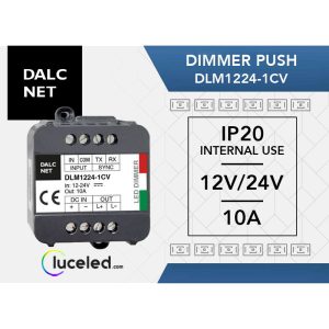 Dalcnet dlm1224-1cv led dimmer fader driver push 12V 24V 10a ip20