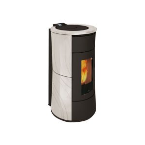 EDILKAMIN – Termostufa Pellet RISCALDAMENTO VENTILATA A++ WI-FI CHERIE H 14 EVO CERAMICA colore BIANCO PANNA