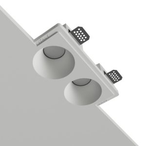 Porta faretto da incasso in gesso conico doppio CF180