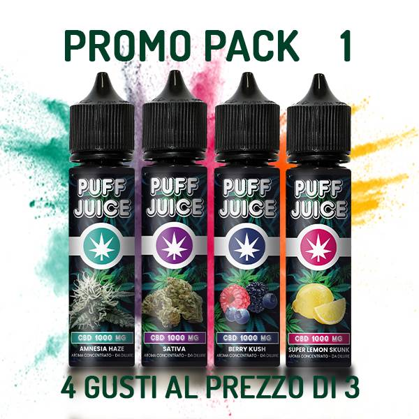 PUFF JUICE KIT DEGUSTAZIONE 3+1 OMAGGIO 1000mg cbd